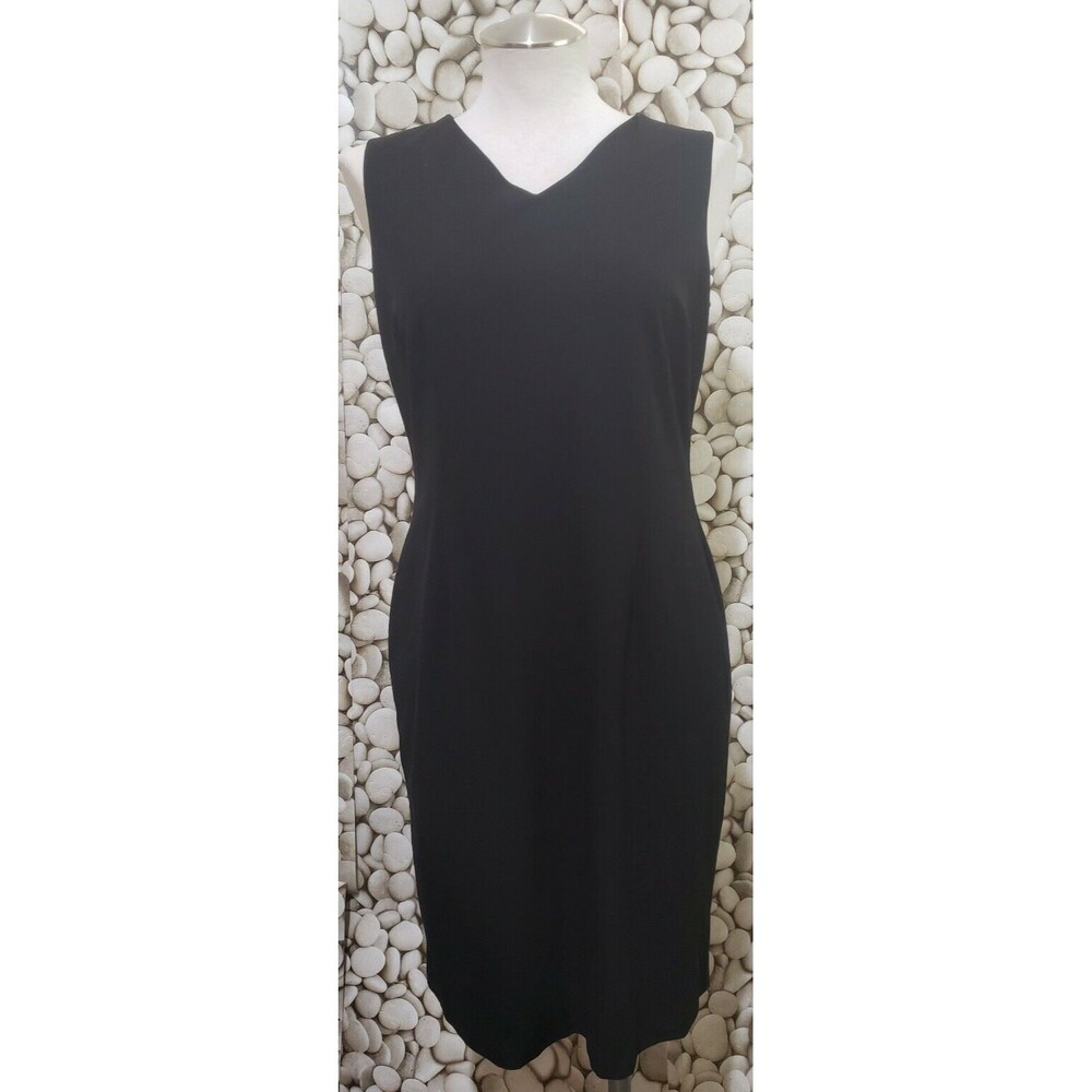 Old Navy Dress Size 4 Black Stretch Shift Sleeveless V Neck Zip Classic